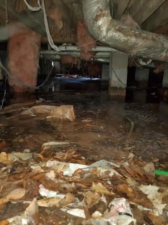 Crawl space flood assessment for Commercial Water Damage Restoration in Hadley